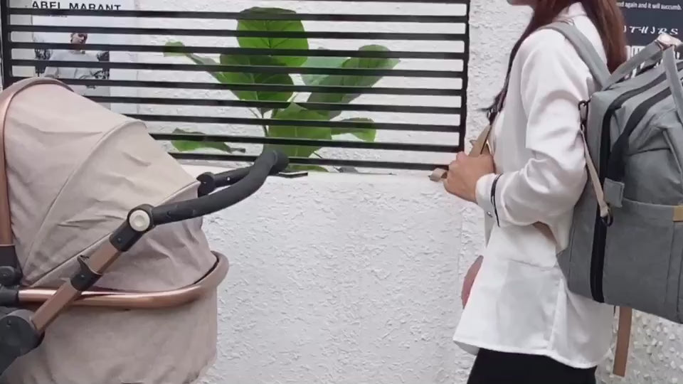 BOLSA DE MAMÁ AMAZON NUEVA SALIDA CAMA PLEGABLE PORTÁTIL MOCHILA PARA MADRE Y BEBÉ BOLSA DE MAMÁ DE HOMBRO MULTIFUNCIONAL DE GRAN CAPACIDAD